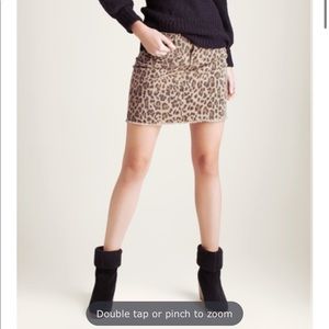 Kensie Jeans Leopard Print Denim mini skirt